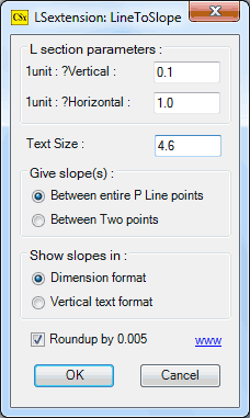 Dialog box for 'LS_SLOPE' command